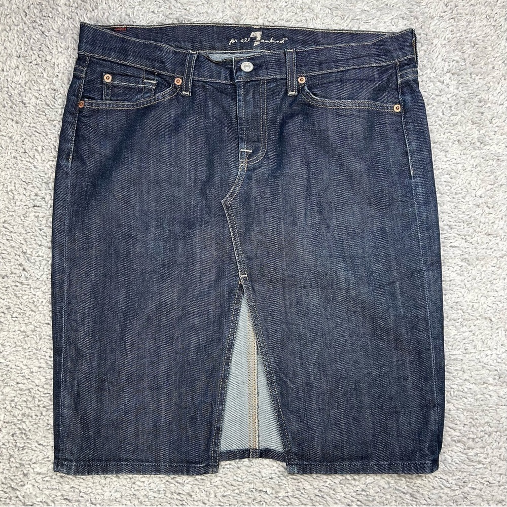 7 For All Mankind Skirt Womens 31 Roxanne Dark Wash Made in USA Classic Western
